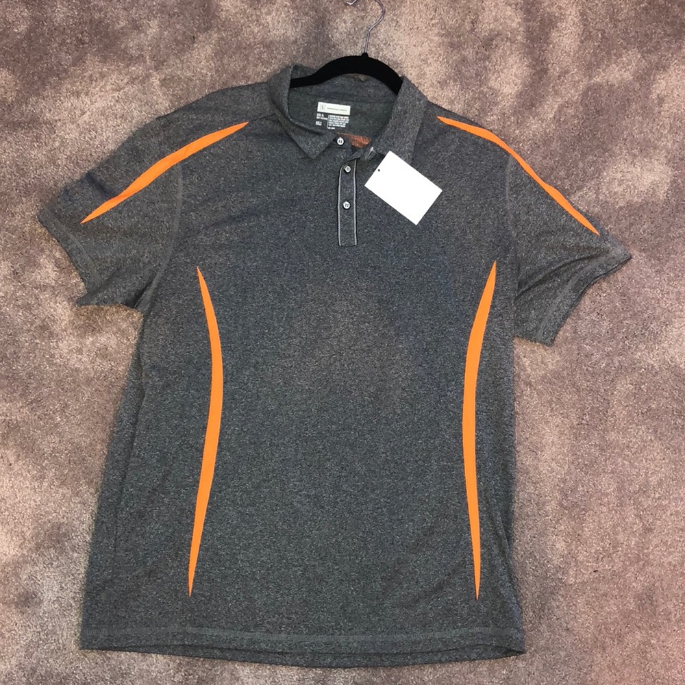 Men’s gray polo.